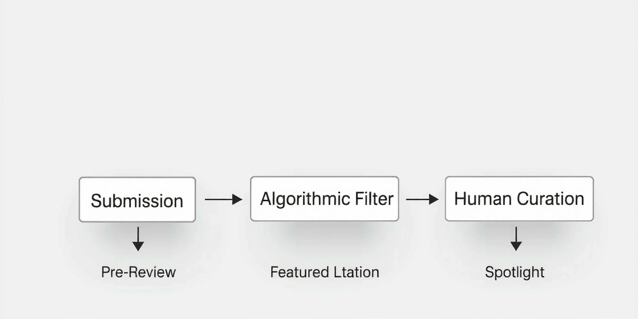 Algorithmic and human curation flow diagram