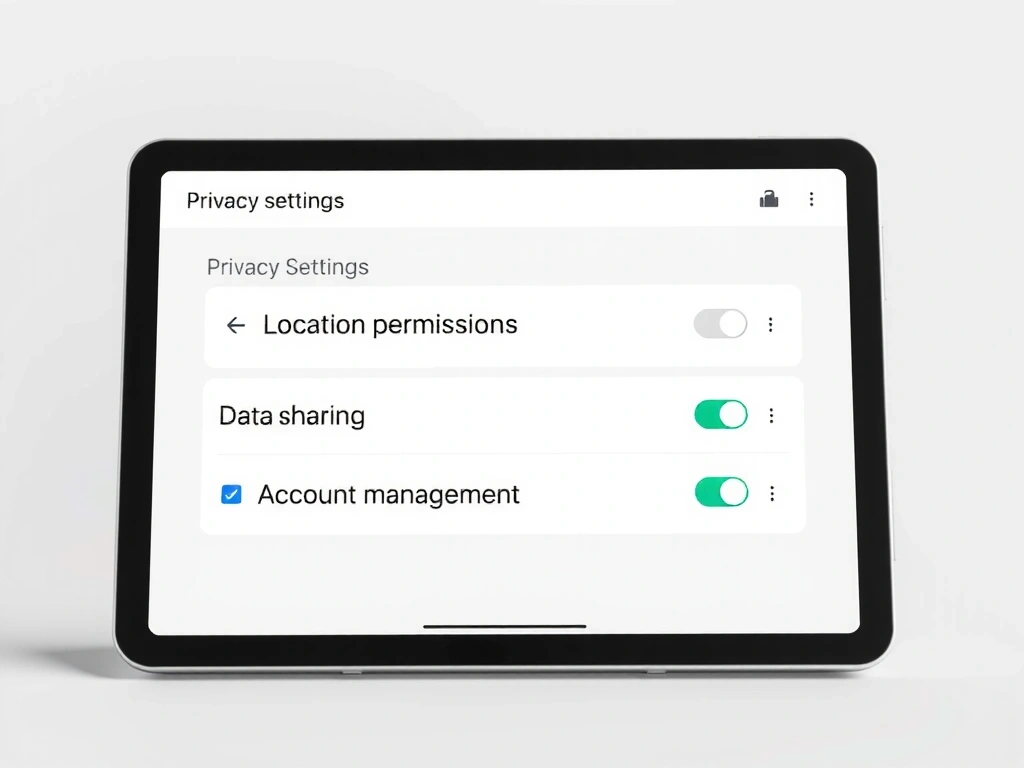 PlayNexy privacy settings interface on a tablet